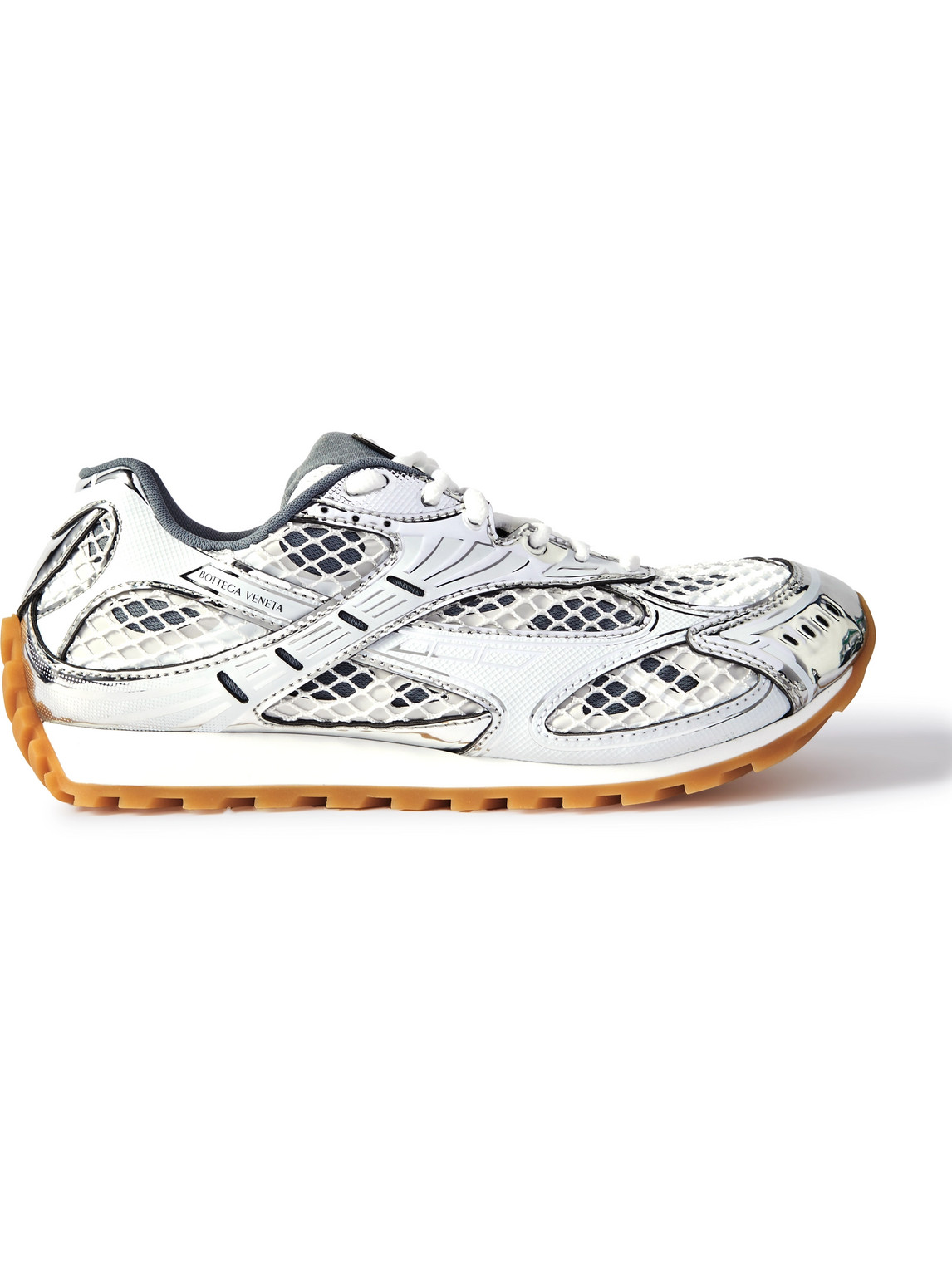 Bottega Veneta - Orbit Metallic Rubber and Mesh Sneakers - Men - Silver - EU 45 Bottega Veneta - Orbit Metallic Rubber and Mesh Sneakers - Men - Silver - EU 45 von Bottega Veneta