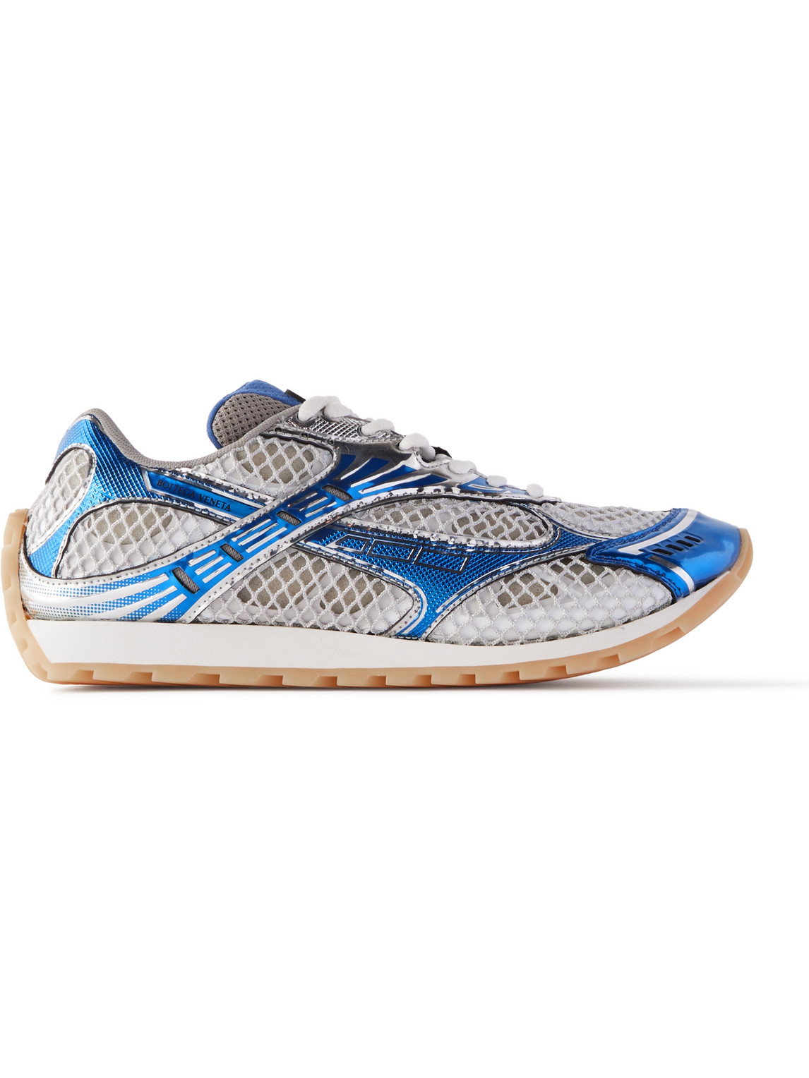 Bottega Veneta - Orbit Metallic Rubber and Mesh Sneakers - Men - Blue - EU 41 von Bottega Veneta