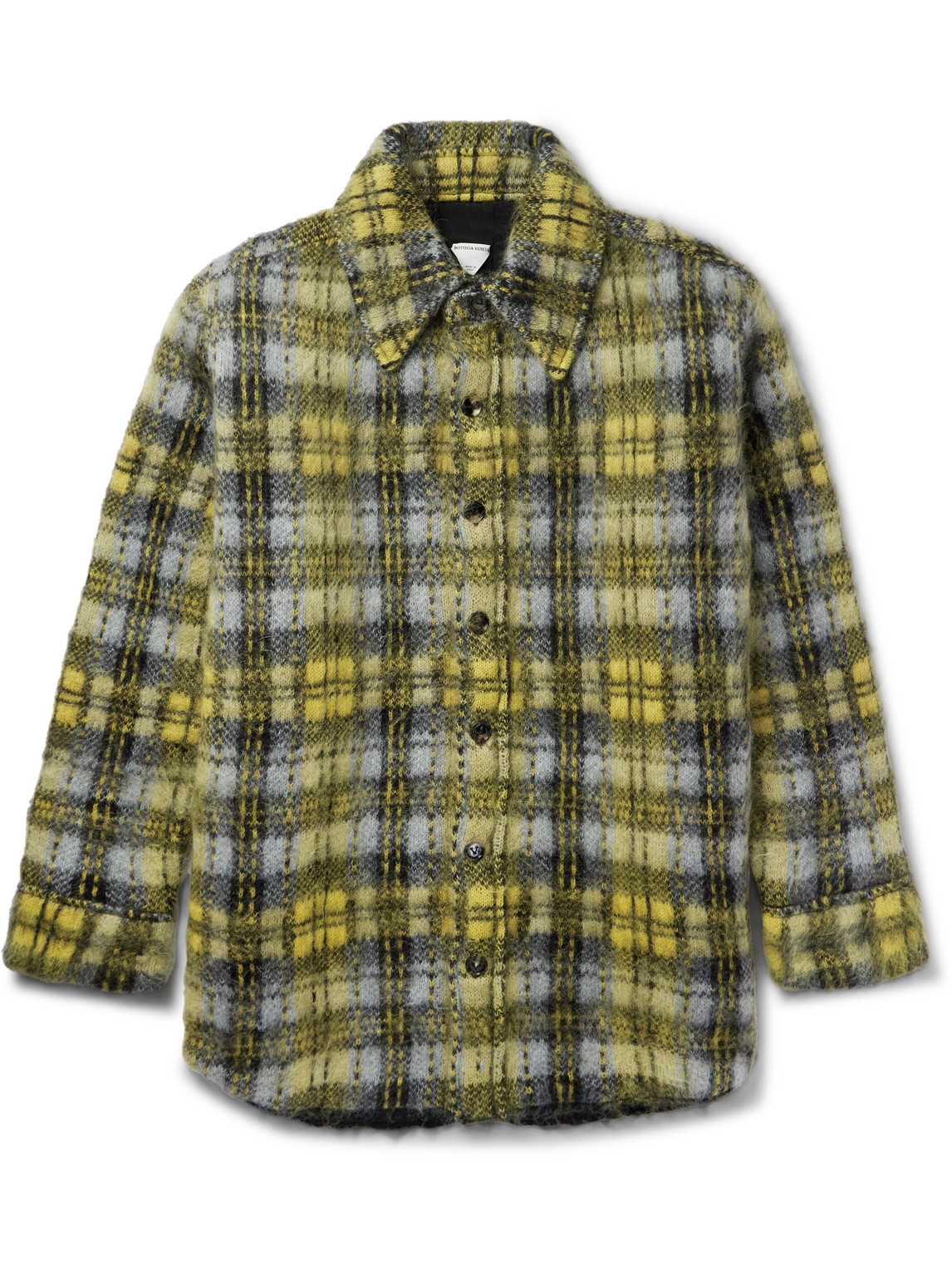 Bottega Veneta - Oversized Checked Mohair-Blend Jacket - Men - Green - M von Bottega Veneta