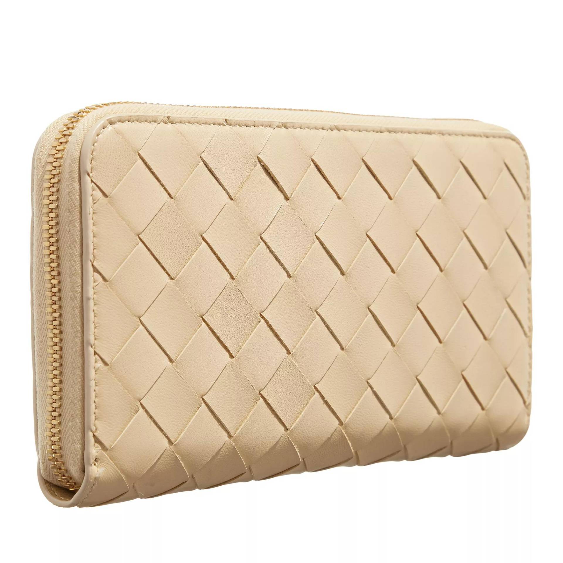 Bottega Veneta Portemonnaie - Zip Around Wallet Leather - Gr. unisize - in Beige - für Damen von Bottega Veneta