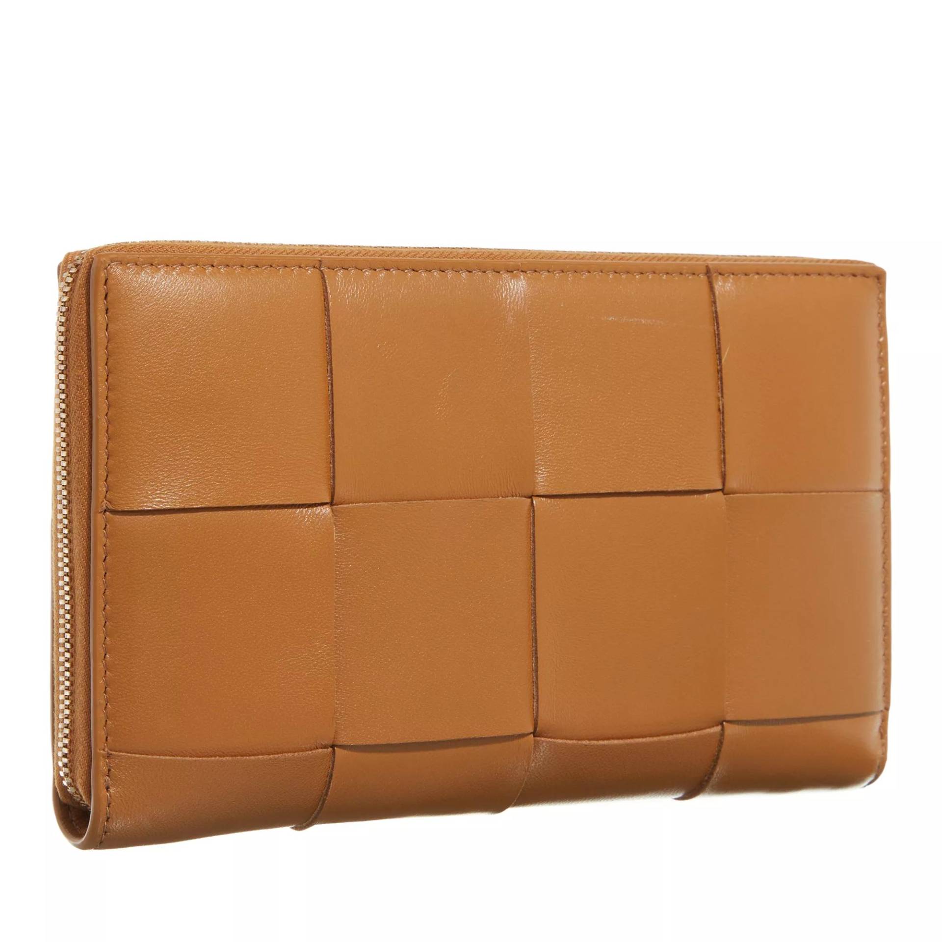 Bottega Veneta Portemonnaie - Zip Around Wallet Leather - Gr. unisize - in Braun - für Damen von Bottega Veneta