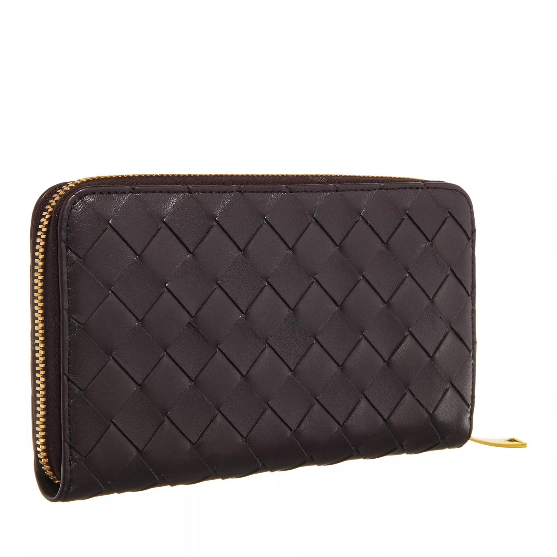 Bottega Veneta Portemonnaie - Zip Around Wallet Leather - Gr. unisize - in Braun - für Damen von Bottega Veneta
