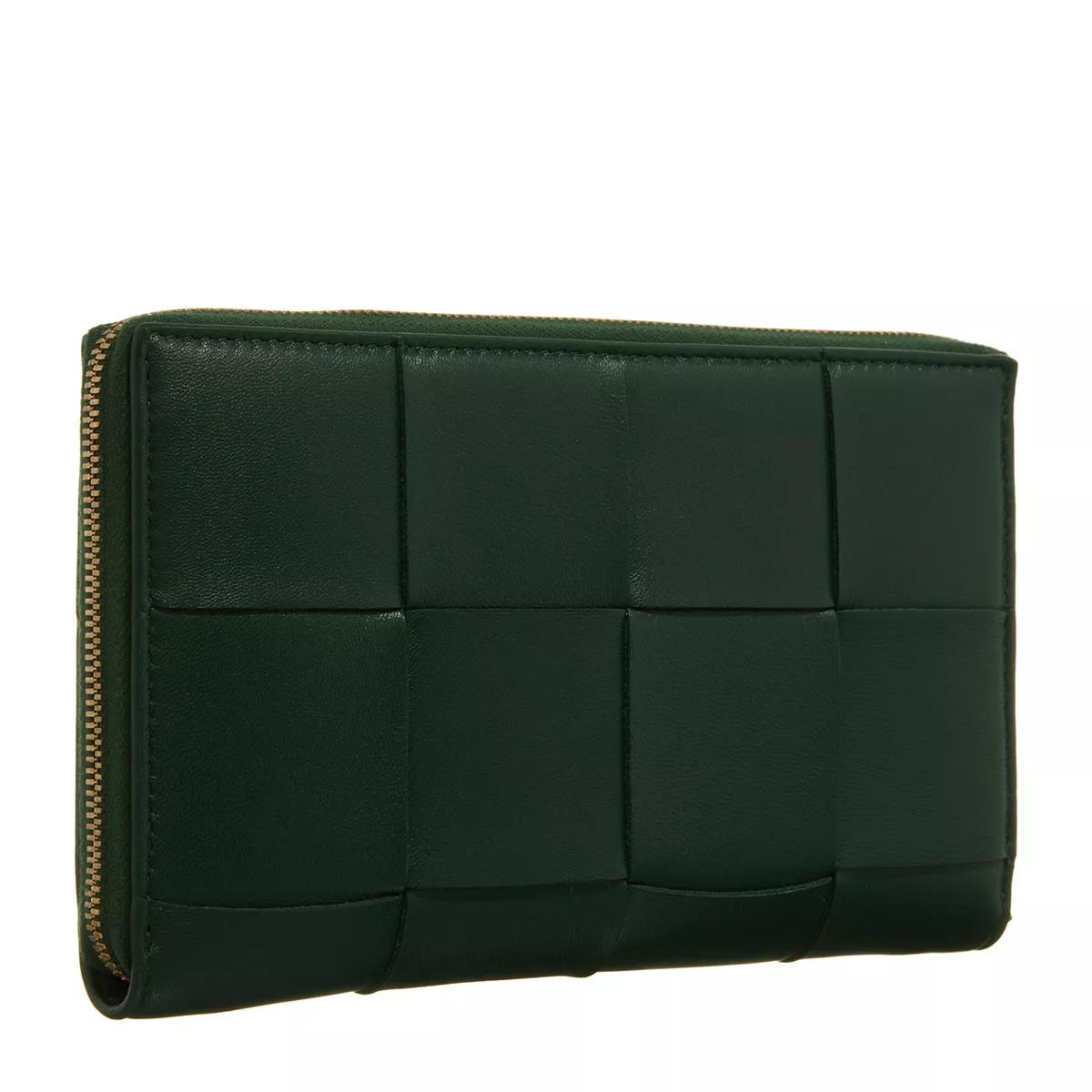 Bottega Veneta Portemonnaie - Zip Around Wallet Leather - Gr. unisize - in Grün - für Damen von Bottega Veneta