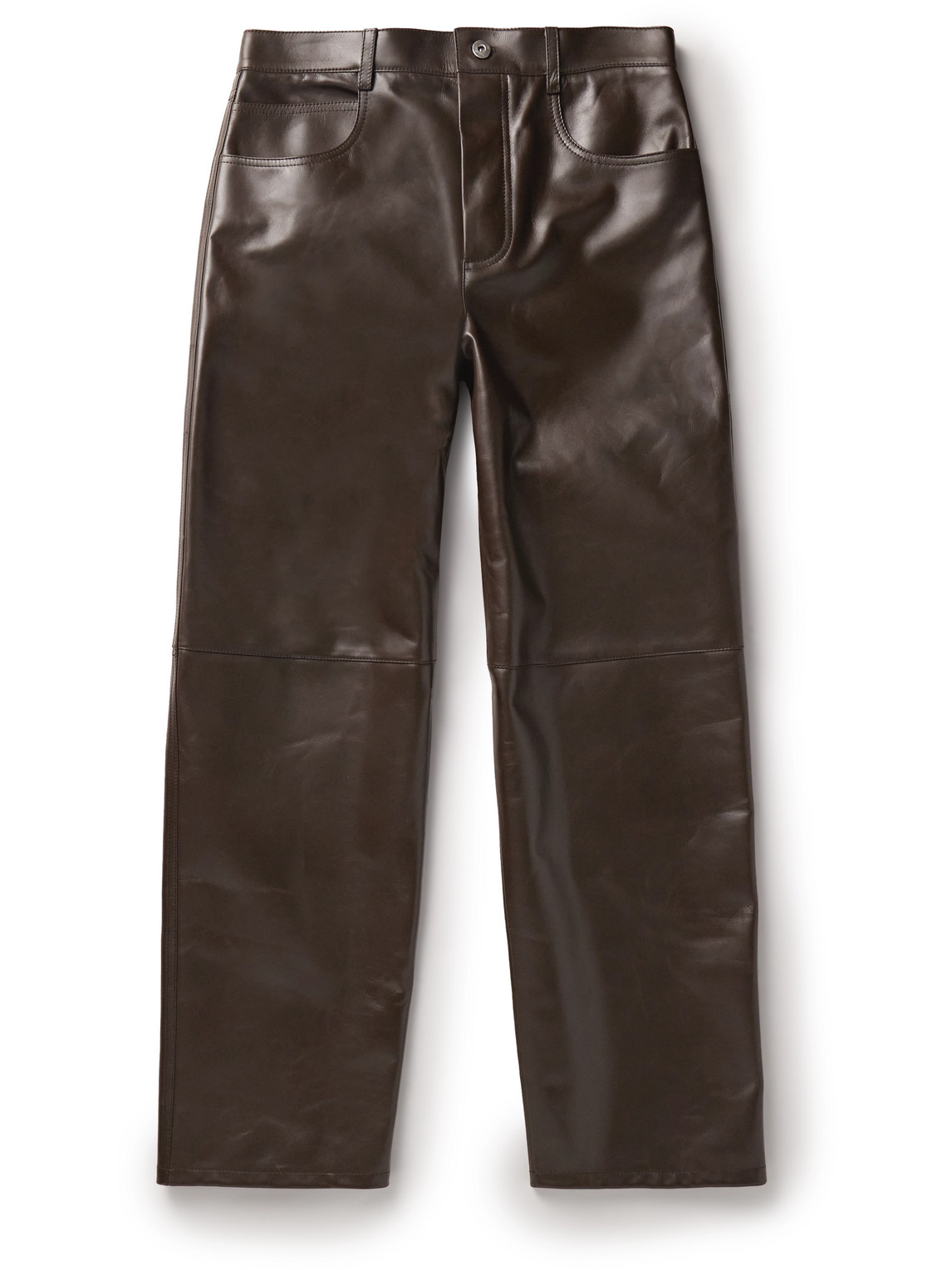 Bottega Veneta - Straight-Leg Panelled Leather Trousers - Men - Brown - IT 48 Bottega Veneta - Straight-Leg Panelled Leather Trousers - Men - Brown - IT 48 von Bottega Veneta