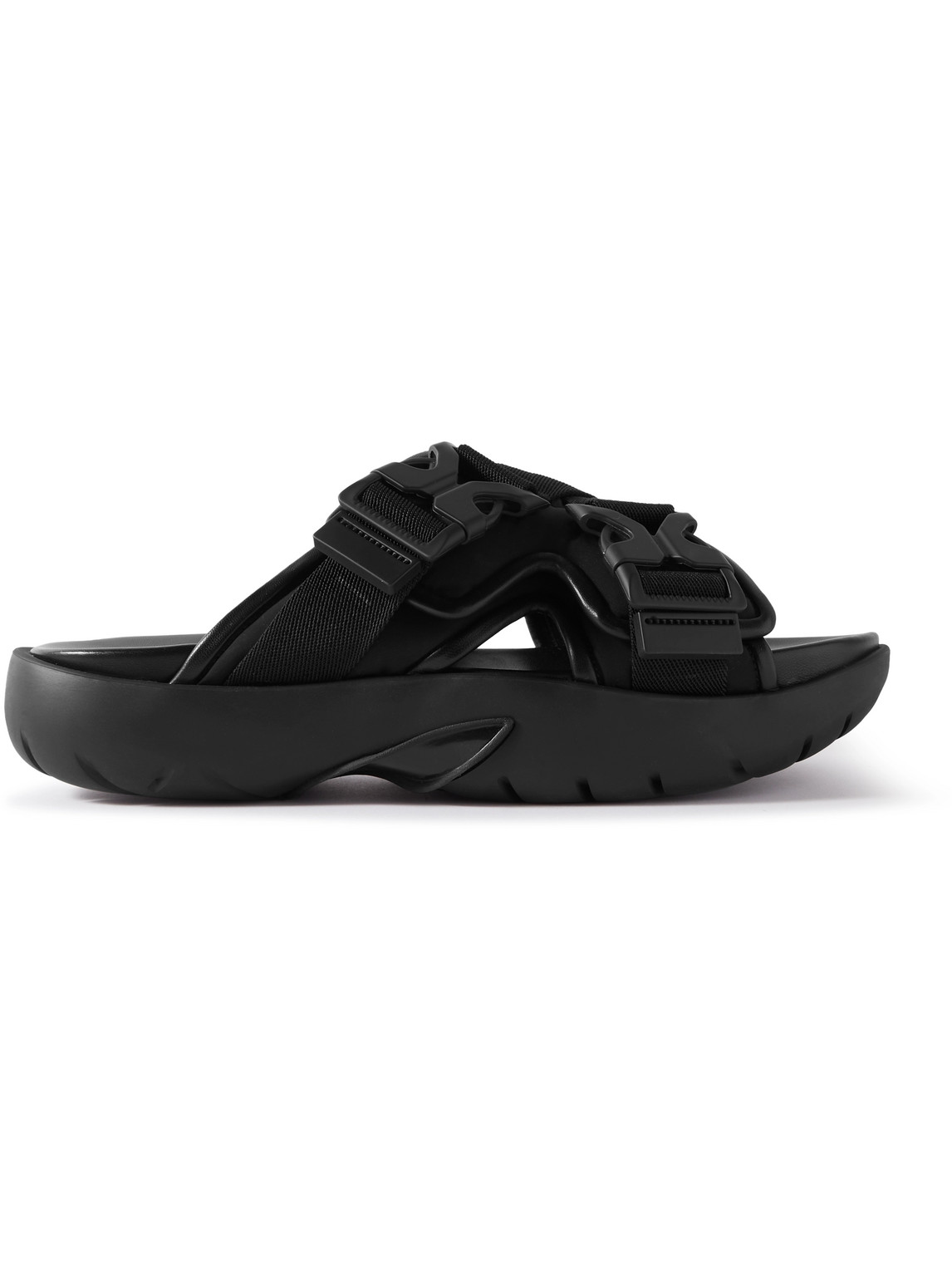 Bottega Veneta - Webbing-Trimmed Rubber Sandals - Men - Black - EU 45 von Bottega Veneta