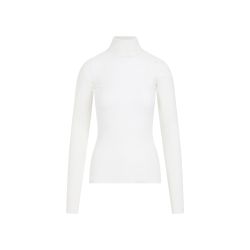 Bottega Veneta Weißer Gerippter Baumwollmischung Rollkragenpullover von Bottega Veneta