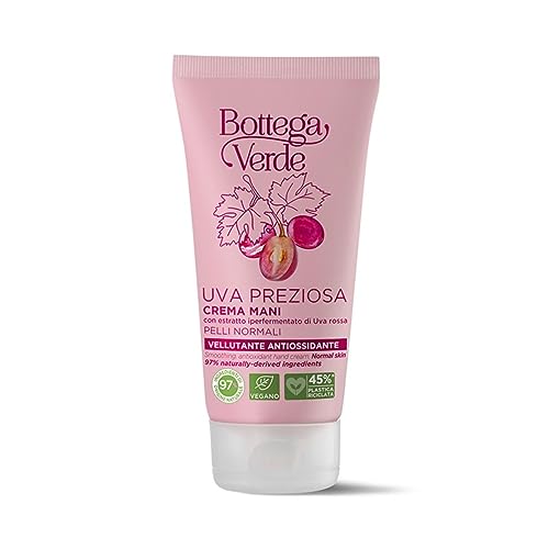 Bottega Verde Handcreme wertvolle Trauben, 75 ml, samtig und antioxidativ, mit rotem Trauben-Extrakt, feuchtigkeitsspendende Behandlung für normale Haut von Bottega Verde