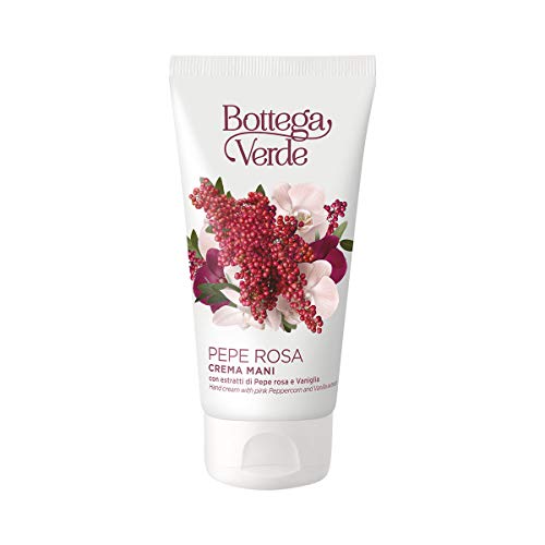 Bottega Verde - Handcreme Rosa Pfeffer, 75 ml, mit Extrakten aus rosa Pfeffer und Vanille, nährend und schützend, für weiche und duftende Hände von Bottega Verde