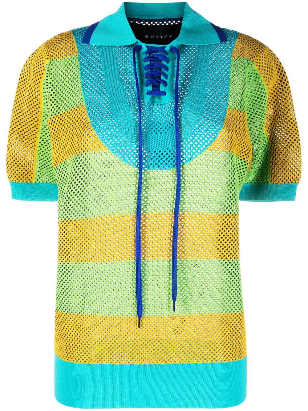 Botter Gestricktes Poloshirt mit Streifen - Blau von Botter