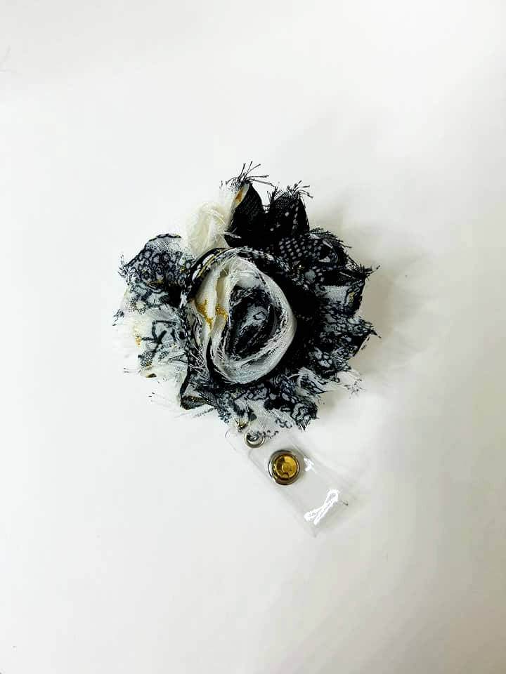 Krokodil-Print Chiffon Blume Abzeichen Reel Strass-Krokodil-Clip Krokodil-Print Chiffon Blume Abzeichen Reel Strass-Krokodil-Clip von BottleCapsGaloreNMor