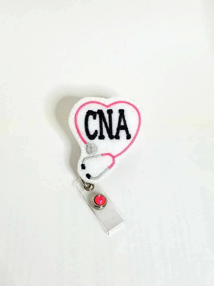 Zertifiziert Pflegehelferin, Rosa Stethoskop Herz, Versenkbare Ausweisinhaber Abzeichen Id Walzen, Cna - Bottlecapsgalorenmor von BottleCapsGaloreNMor