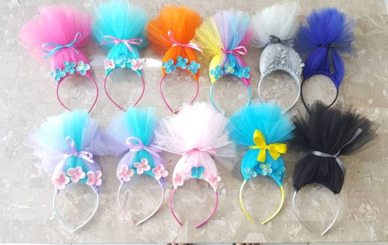 Trolles Haarstirnband Mohnblumen Haarband, Haarband Mit Zweigen, Trollhaar von BottomsNBows