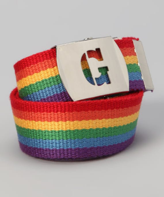 Regenbogen Buchstabe Gürtel Initial Kinder Schiebe Schnalle Mädchen Jungen von BottomsUp4Kids