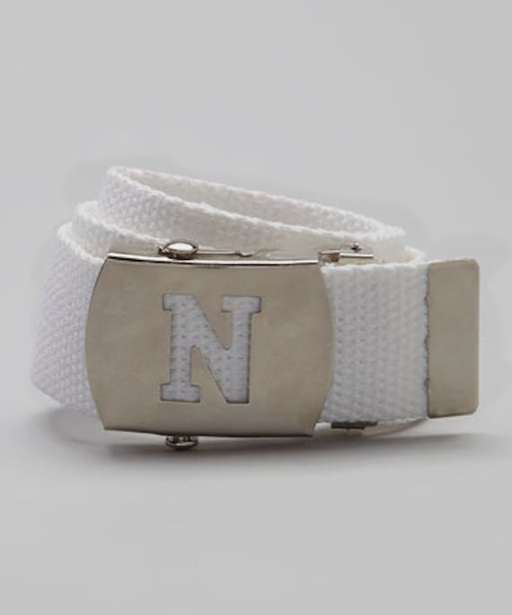 Weißer Initial Personalisierter Gürtel Jungen Mädchen Säuglinge Tweens Schuluniform von BottomsUp4Kids