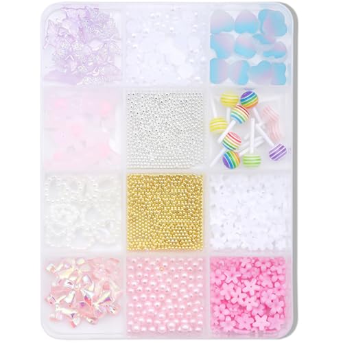 12 Gitter 3D-Schleifen gemischte Form Nägel Kunst Bowknot Nägel Kunst Nägel Kunst Dekorationen für Frauen Mädchen von Bottone