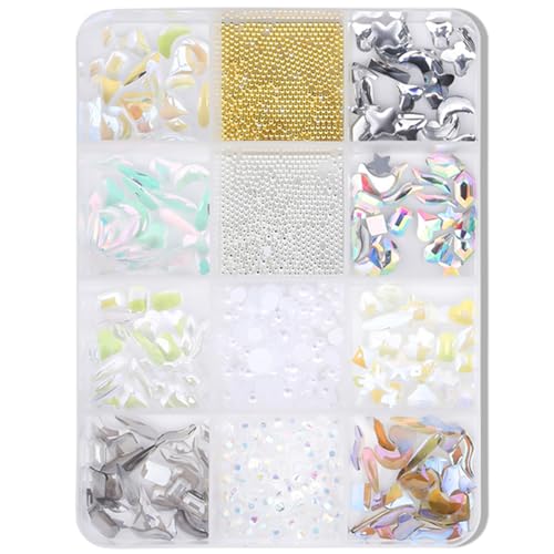 12 Gitter 3D-Schleifen gemischte Form Nägel Kunst Bowknot Nägel Kunst Nägel Kunst Dekorationen für Frauen Mädchen von Bottone