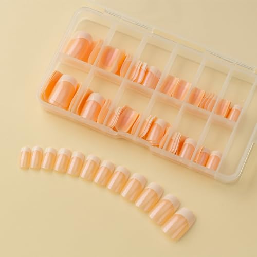 120x Falsche Nägel French Tip Falsche Nägel Full Stick On Nails Press on Nails Kunstnägel für Frauen von Bottone