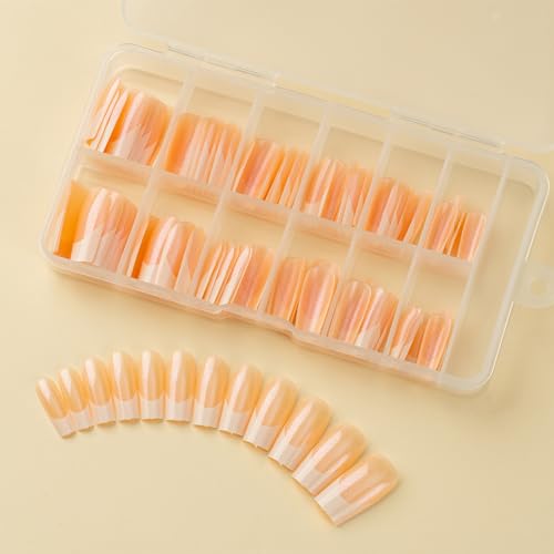 120x Falsche Nägel French Tip Falsche Nägel Full Stick On Nails Press on Nails Kunstnägel für Frauen von Bottone
