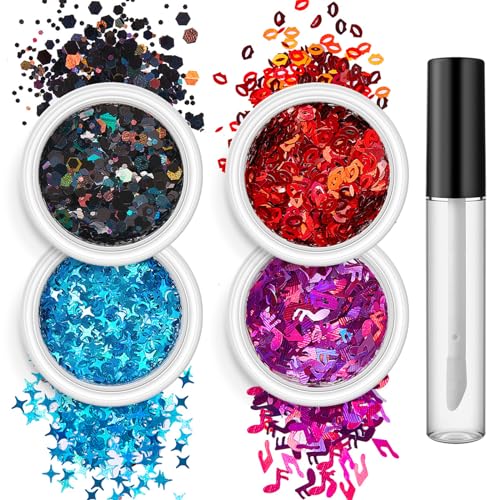 4 Box Nägel Kunst Pailletten Nägel Flocken Design Fantasy Nägel Kunstbedarf für Frauen Mädchen Maniküre Funkeln von Bottone