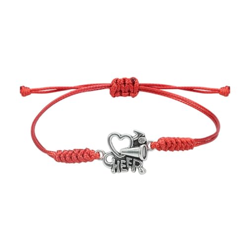 Bottone Einzigartige Cheerleader-Charm-Armbänder, Wachsschnur, Handkette, Mädchen, Cheerleading-Charm-Armband, Sportbegeisterte, Schmuck, Metall von Bottone