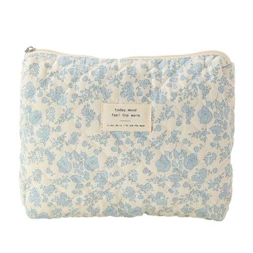 Bottone Stilvolle Make-up-Tasche, großes Fassungsvermögen, Reise-Kulturbeutel, Organizer mit Blumenmuster, Orchidee auf weißer Rückseite von Bottone