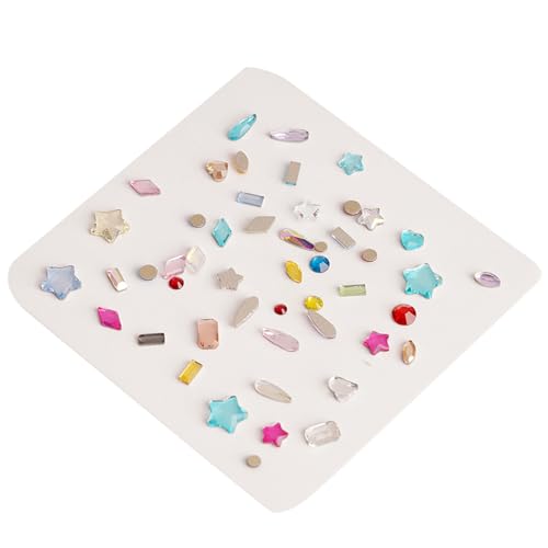 Bunte Glas-Strasssteine für Damen, flache Rückseite, Kunstkleidung für Bastelprojekte, einfach anzubringen, 100 Stück von Bottone