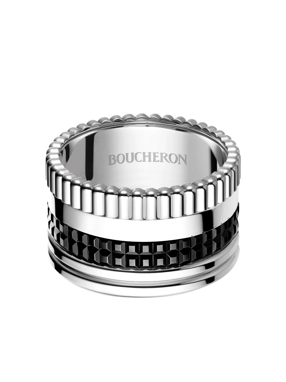Boucheron Großer 18kt 'Quatre Black Edition' Weißgoldring - Silber von Boucheron
