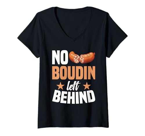 Damen Louisiana National Boudin Day Snack-Mahlzeit hinter Boudin T-Shirt mit V-Ausschnitt von Boudin Illustration For Louisianan Food Lover