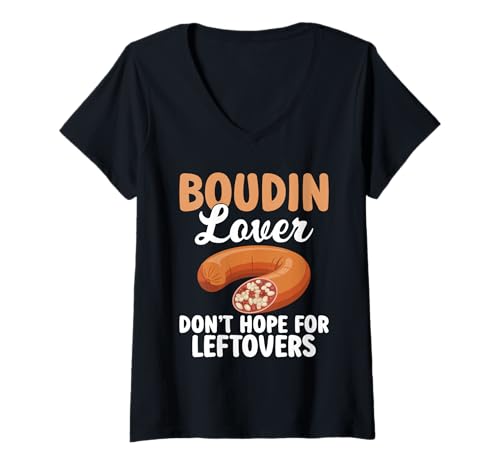 Damen Louisianan Food National Boudin Day Snack Reste Boudin T-Shirt mit V-Ausschnitt von Boudin Illustration For Louisianan Food Lover