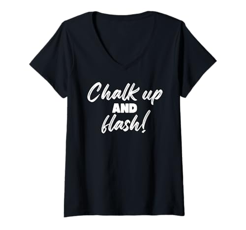 Damen Boulderer Chalk Up und Flash Bouldern T-Shirt mit V-Ausschnitt Damen Boulderer Chalk Up und Flash Bouldern T-Shirt mit V-Ausschnitt von Boulder Equipment Climbing Bouldering Coaches