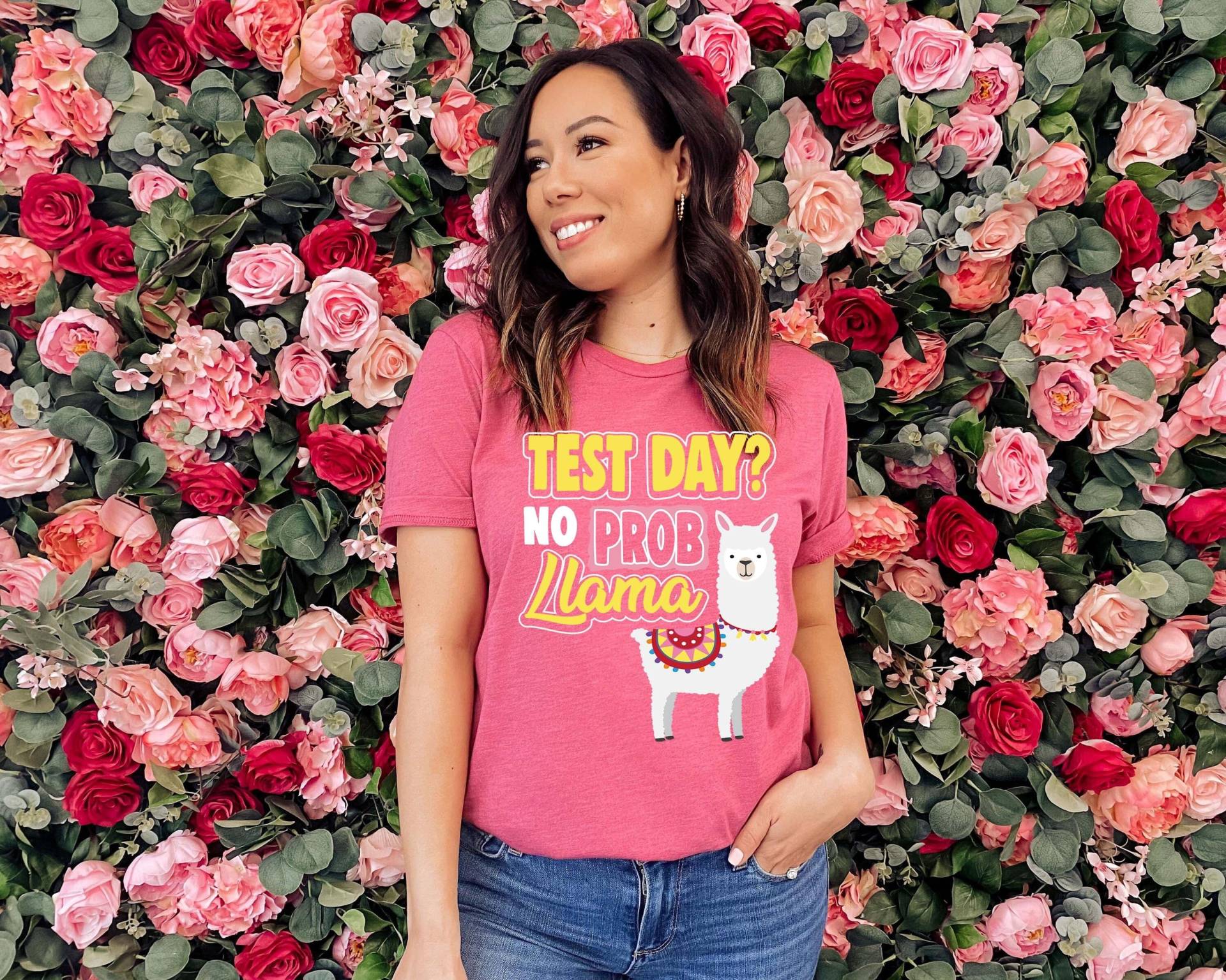 Test Day? Kein Prob-Lama | Lustiges Llama Shirt Geschenk Für Lehrer Zurück in Der Schule Geschenke Lama-Shirt Motivierendes von BoulderDesignStudio