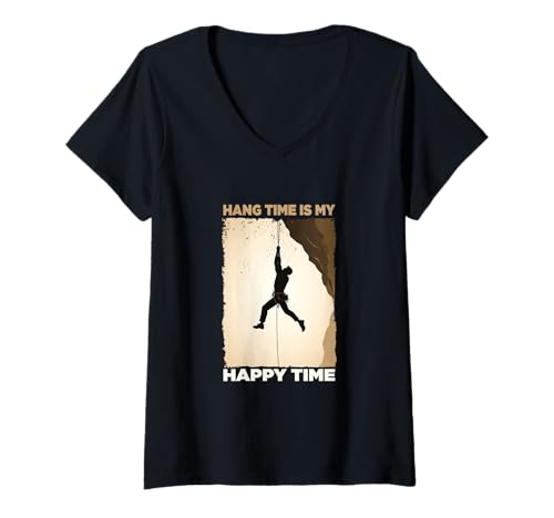 Damen Bouldern Retro Bergsteigen Boulderer T-Shirt mit V-Ausschnitt Damen Bouldern Retro Bergsteigen Boulderer T-Shirt mit V-Ausschnitt von Bouldering Designs