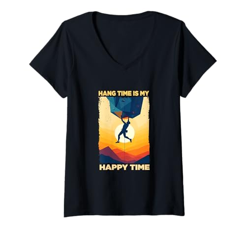 Damen Bouldern Retro Bergsteigen Boulderer T-Shirt mit V-Ausschnitt Damen Bouldern Retro Bergsteigen Boulderer T-Shirt mit V-Ausschnitt von Bouldering Designs