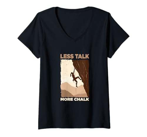 Damen Bouldern Retro Bergsteigen Boulderer T-Shirt mit V-Ausschnitt Damen Bouldern Retro Bergsteigen Boulderer T-Shirt mit V-Ausschnitt von Bouldering Designs