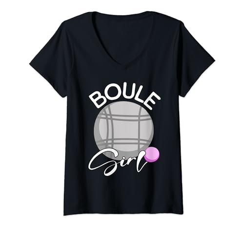 Damen Boule Mädchen T-Shirt mit V-Ausschnitt Damen Boule Mädchen T-Shirt mit V-Ausschnitt von Boule Designs Männer Frauen