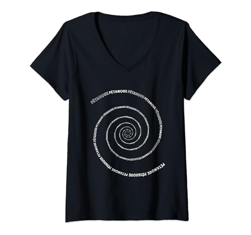 Damen Boulekugeln Outfit zum Boulen für Boule Petanque T-Shirt mit V-Ausschnitt von Boule Pétanque Designs und Boulezubehör
