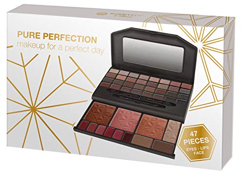 Boulevard de Beauté - Make-up Highlight Set im Travel-Kit, kompakte Palette, 47-teilig, Basics Nudetöne, Rouge, Bronzing, 32 Lidschatten, 12 Lipgloss, mit Spiegel, ideal für unterwegs von Boulevard de Beauté