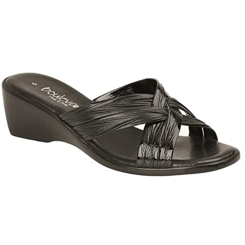 Boulevard Lucia Damen Sandale/Pantolette mit Absatz (40 EUR) (Schwarz matt/glänzend) von Boulevard