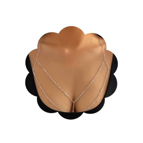 Bounzhi Crossover Körperkette Dünner BH Bikini Taille Bauch Körper Ketten Strand Body Halskette für Frauen, Free Size, Legierung, Kein Edelstein Bounzhi Crossover Körperkette Dünner BH Bikini Taille Bauch Körper Ketten Strand Body Halskette für Frauen, Free Size, Legierung, Kein Edelstein von Bounzhi
