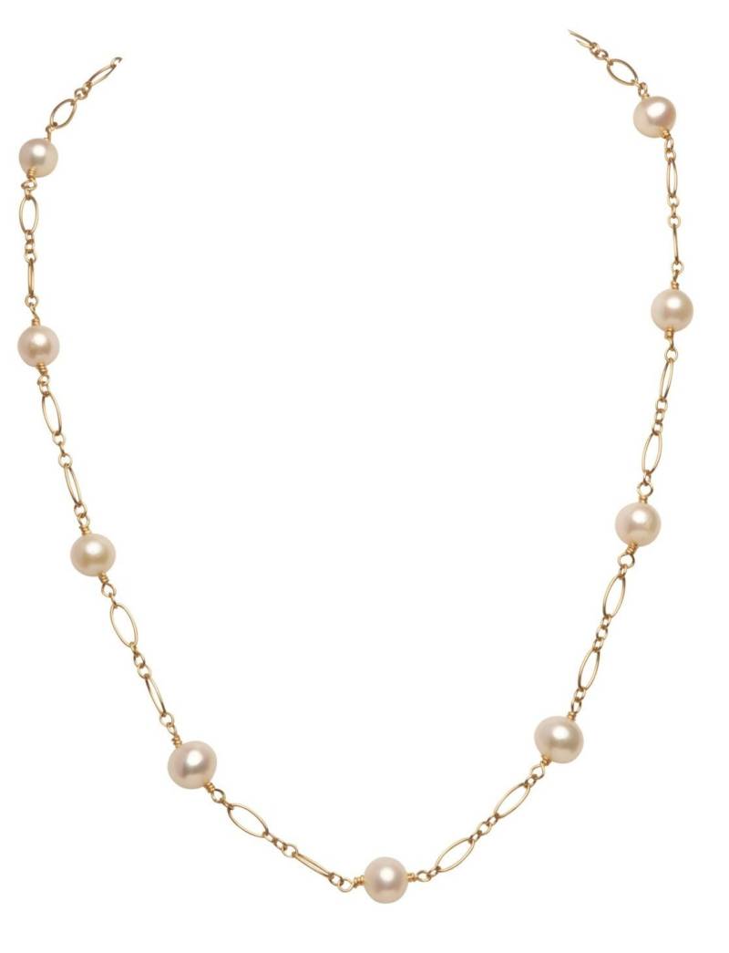 Echte Perle Station Halskette | Süßwasserzuchtperlen Gold Tin Cup Perlenhalsband An 14K Fill Kette Geschenk Zum Abschluss Echte Perle Station Halskette | Süßwasserzuchtperlen Gold Tin Cup Perlenhalsband An 14K Fill Kette Geschenk Zum Abschluss von BourdagePearls