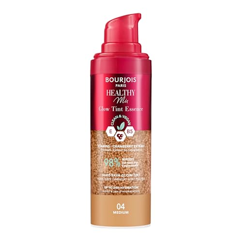 Bourjois Healthy Mix, 04 Medium, Glow Tint Essence, Filter-Effekt für nackte Haut, strahlendes Finish, feuchtigkeitsspendende Farbe, erfrischende Textur, vegane und cleane Formel, 30 ml Bourjois Healthy Mix, 04 Medium, Glow Tint Essence, Filter-Effekt für nackte Haut, strahlendes Finish, feuchtigkeitsspendende Farbe, erfrischende Textur, vegane und cleane Formel, 30 ml von Bourjois