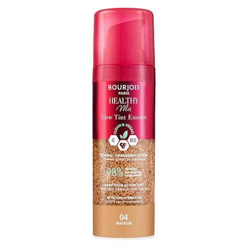 Bourjois Healthy Mix, 04 Medium, Glow Tint Essence, Filter-Effekt für nackte Haut, strahlendes Finish, feuchtigkeitsspendende Farbe, erfrischende Textur, vegane und cleane Formel, 30 ml Bourjois Healthy Mix, 04 Medium, Glow Tint Essence, Filter-Effekt für nackte Haut, strahlendes Finish, feuchtigkeitsspendende Farbe, erfrischende Textur, vegane und cleane Formel, 30 ml von Bourjois