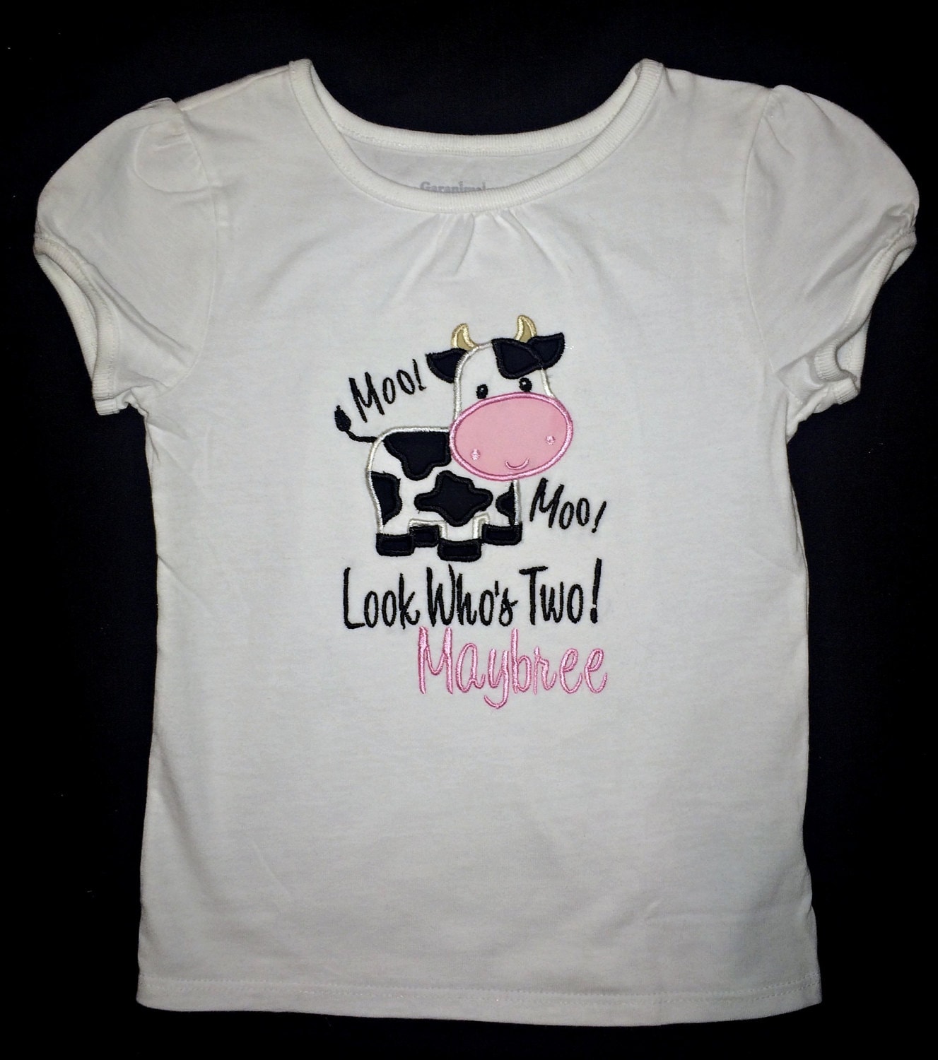 Moo Sehen Sie, Wer Zwei Ist Benutzerdefinierte Applizierten Kuh Geburtstag Shirt von BoutiqfullyYours