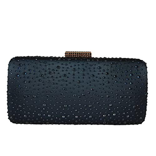 Elegante Damen-Clutch, Abendtasche, Hochzeit, Cocktail-Box, Handtasche, marineblau, Small von Boutique De FGG