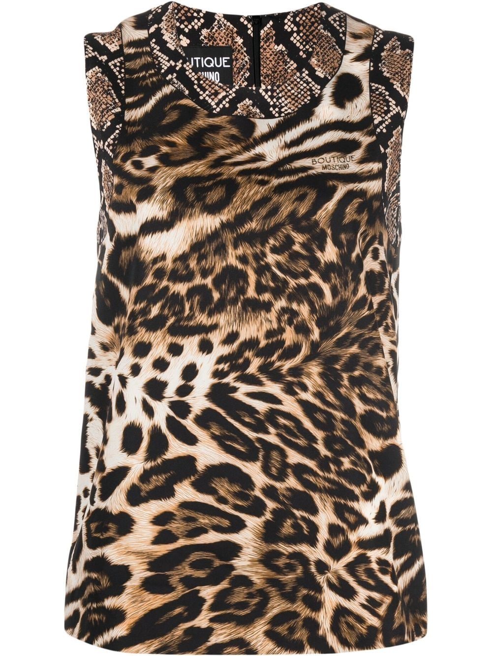 Boutique Moschino Top mit Animal-Print - Nude von Boutique Moschino