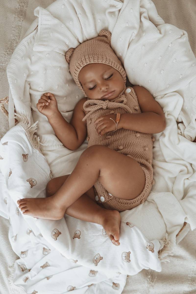 Baby Jungen Outfit - 2Er Set Popcorn Strampler Neues Rüschen Braun von BoutiqueDeMarcipan