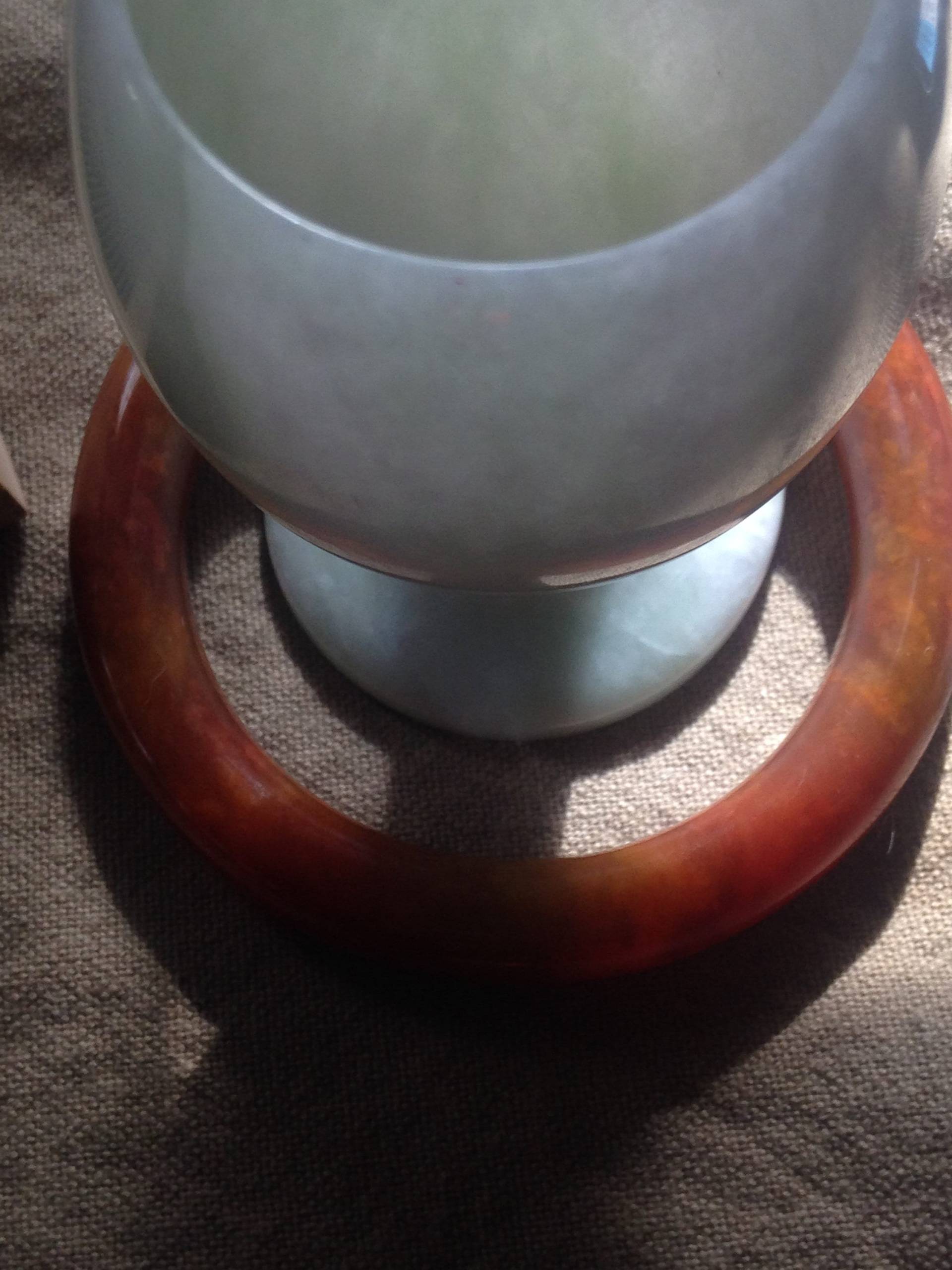 60mm Rare Zertifizierte Klasse A Natural Red Gold Brown Isabellenius Jadeite Jade Armband Bangle #196 Prinzessin Cut 305.40 Ct von BoutiqueKRMamber