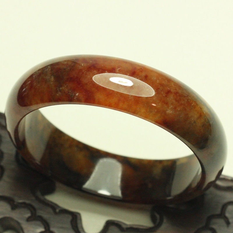 62mm Zertifizierte Grade A Natürliche Rot Braun Isabellenius Jadeit Jade Armband Armreif #621 von BoutiqueKRMamber