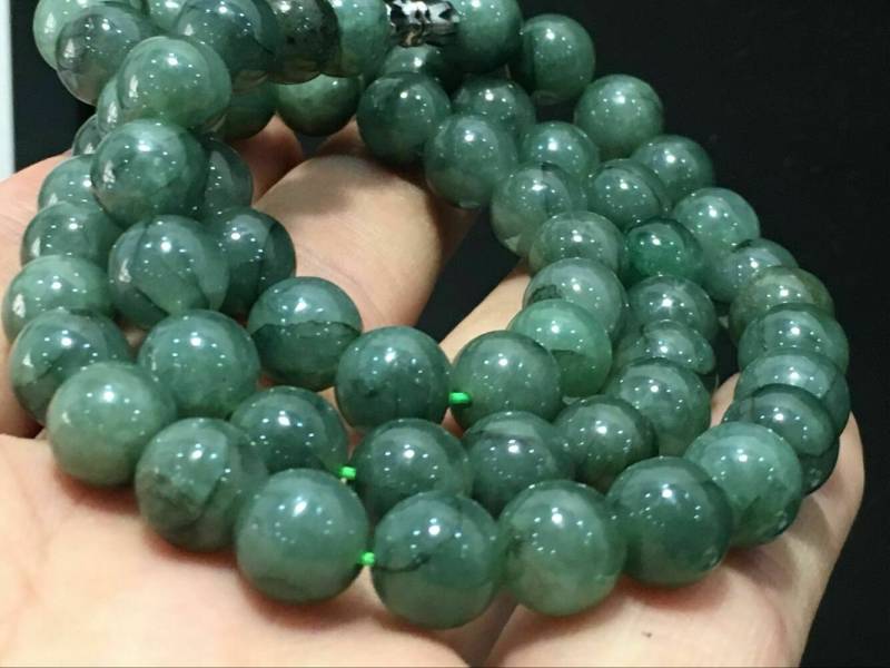 Dunkelgrün Jadeit Jade Zertifiziert Typ A Yoga, Mala, Armband Halskette 8mm von BoutiqueKRMamber