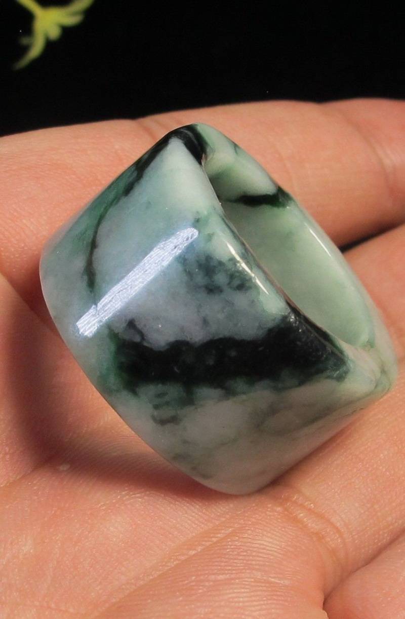 Größe 10.5 Jadeit Jade Schwimmend Schwarz + Grün Moos Erhebliche Zertifiziert Typ A Edelstein Frauen Männer Schmuck von BoutiqueKRMamber